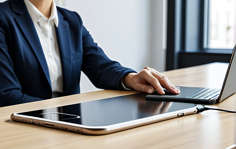 A professional individual, mid-30s, with a focused expression, wearing a stylish yet modest business casual outfit. They are gently placing a sleek smartphone onto a discreet, integrated wireless charging surface embedded in a modern, uncluttered office desk. A subtle, conceptual energy ripple or soft glow emanates from the charging surface, illustrating seamless wireless power transfer without any visible cables. The background features a clean, contemporary office environment with soft, natural lighting.
    *   **Quality Modifiers**: Professional photography, high detail, natural light, soft focus background, perfect anatomy, correct proportions, natural pose, well-formed hands, proper finger count, natural body proportions.
    *   **Safety Modifiers**: Fully clothed, modest clothing, appropriate attire, professional dress, safe for work, appropriate content, family-friendly.